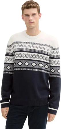 TOM TAILOR Jacquardpullover mit Colorblock
