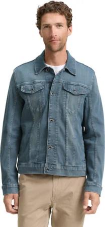 TOM TAILOR Jeansjacke ohne Kapuze mit Knopfleiste und Stretch-Anteil