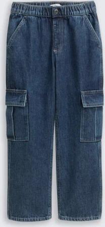 TOM TAILOR Jungen Baggy Cargo Jeans, blau, Uni, Gr. 104