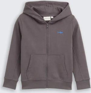 TOM TAILOR Jungen Basic Hoodie Sweatjacke, grau, Uni, Gr. 116/122