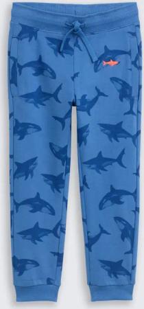 TOM TAILOR Jungen Basic Jogginghose mit Allover-Print, blau, Gemustert, Gr. 128/134