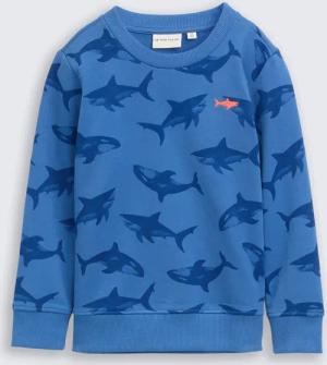 TOM TAILOR Jungen Basic Sweatshirt mit Allover-Print, blau, Gemustert, Gr. 92/98