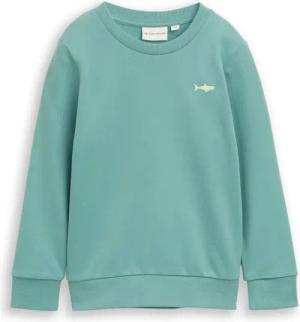 TOM TAILOR Jungen Basic Sweatshirt mit Print, grün, Uni, Gr. 128/134