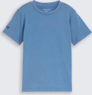 TOM TAILOR Jungen Basic T-Shirt aus Baumwolle, blau, Uni, Gr. 92/98