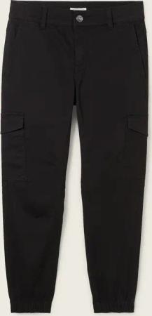 TOM TAILOR Jungen Cargo Hose mit aufgesetzten Taschen, schwarz, Uni, Gr. 158