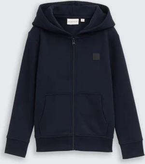 TOM TAILOR Jungen Hoodie Sweatjacke, blau, Uni, Gr. 128/134