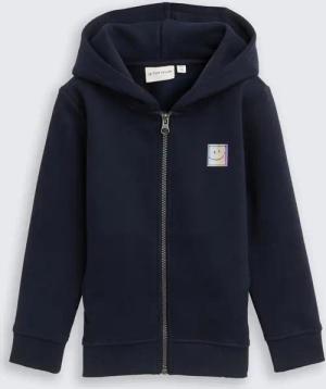 TOM TAILOR Jungen Hoodie Sweatjacke und Rückenprint, blau, Uni, Gr. 128/134