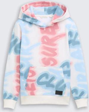 TOM TAILOR Jungen Hoodie Sweatshirt mit Allover-Print, weiß, Gemustert, Gr. 152