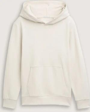 TOM TAILOR Jungen Hoodie Sweatshirt mit Rückenprint, weiß, Uni, Gr. 140