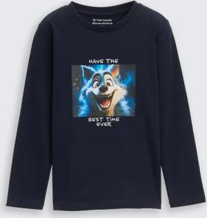 TOM TAILOR Jungen Langarmshirt mit Fotoprint, blau, Uni, Gr. 116/122