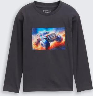 TOM TAILOR Jungen Langarmshirt mit Fotoprint, grau, Uni, Gr. 92/98