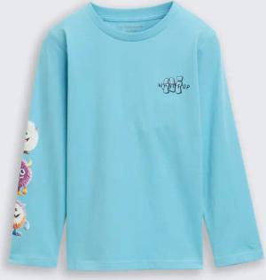 TOM TAILOR Jungen Langarmshirt mit Print, blau, Uni, Gr. 104/110