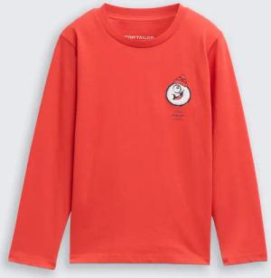 TOM TAILOR Jungen Langarmshirt mit Print, rot, Uni, Gr. 104/110