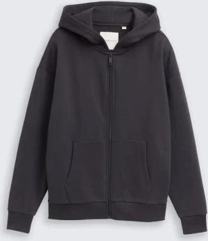 TOM TAILOR Jungen Oversize Hoodie Sweatjacke, grau, Uni, Gr. 176