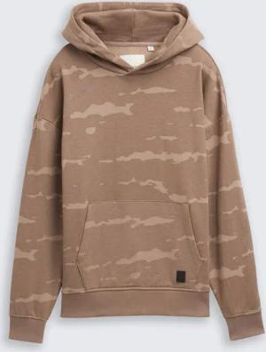 TOM TAILOR Jungen Oversize Hoodie Sweatshirt mit Allover-Print, braun, Camouflage, Gr. 140