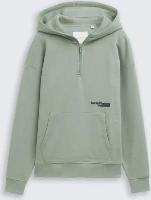 TOM TAILOR Jungen Oversize Hoodie Sweatshirt mit Reißverschluss, grün, Uni, Gr. 128