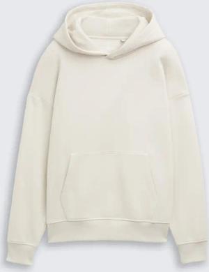 TOM TAILOR Jungen Oversize Hoodie Sweatshirt mit Rückenprint, weiß, Uni, Gr. 140