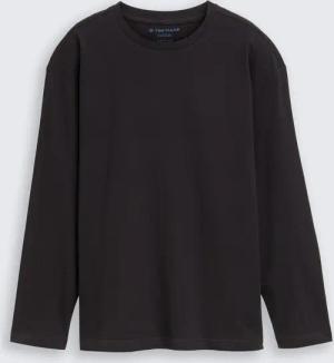 TOM TAILOR Jungen Oversize Langarmshirt mit Rückenprint, schwarz, Uni, Gr. 140