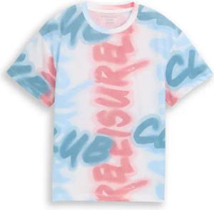 TOM TAILOR Jungen Oversize T-Shirt mit Allover-Print, weiß, Gemustert, Gr. 176