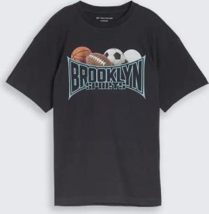 TOM TAILOR Jungen Oversize T-Shirt mit Foto-Print, grau, Uni, Gr. 152