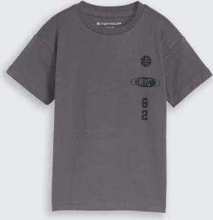 TOM TAILOR Jungen Oversize T-Shirt mit Rückenprint, grau, Uni, Gr. 128/134