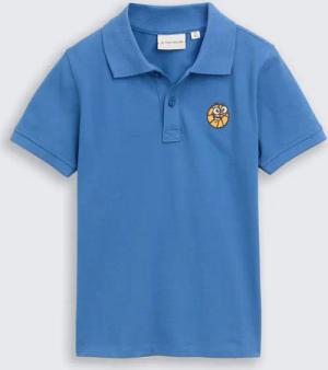 TOM TAILOR Jungen Piqué Poloshirt aus Baumwolle, blau, Uni, Gr. 104/110