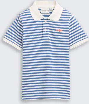 TOM TAILOR Jungen Piqué Poloshirt mit Stickerei, blau, Gemustert, Gr. 92/98