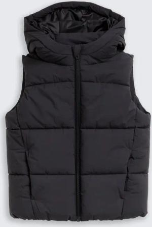 TOM TAILOR Jungen Puffer-Weste mit Kapuze, grau, Uni, Gr. 92/98