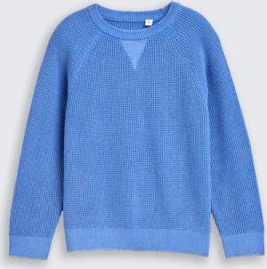 TOM TAILOR Jungen Strickpullover aus Baumwolle, blau, Uni, Gr. 92/98