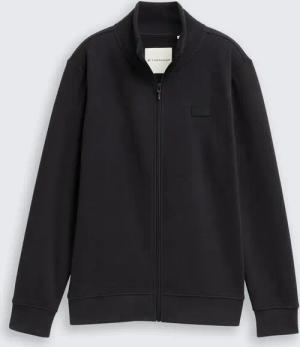 TOM TAILOR Jungen Sweatjacke mit Stehkragen, schwarz, Uni, Gr. 140