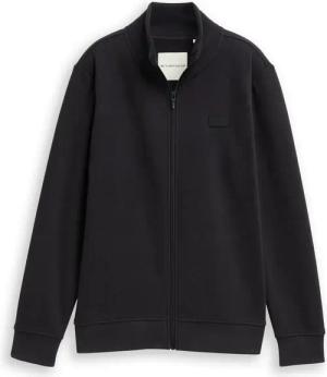 TOM TAILOR Jungen Sweatjacke mit Stehkragen, schwarz, Uni, Gr. 164
