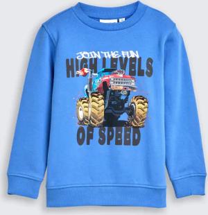 TOM TAILOR Jungen Sweatshirt mit Print, blau, Uni, Gr. 92/98