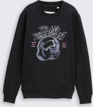 TOM TAILOR Jungen Sweatshirt mit Print, schwarz, Uni, Gr. 164