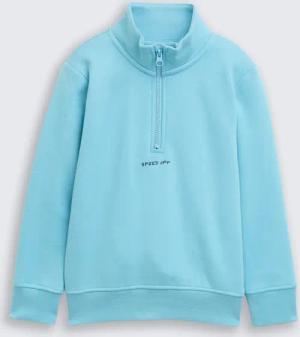 TOM TAILOR Jungen Sweatshirt mit Reißverschluss, blau, Uni, Gr. 104/110