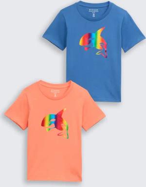 TOM TAILOR Jungen T-Shirt im 2er-Pack, blau, Uni, Gr. 104/110