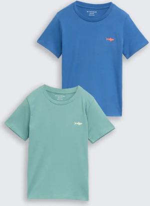 TOM TAILOR Jungen T-Shirt im 2er-Pack, blau, Uni, Gr. 116/122