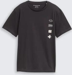 TOM TAILOR Jungen T-Shirt mit Print, grau, Uni, Gr. 176