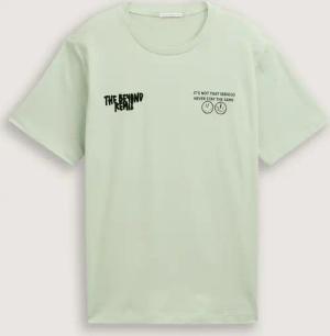 TOM TAILOR Jungen T-Shirt mit Print, grün, Uni, Gr. 140