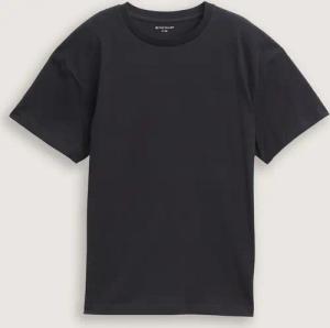 TOM TAILOR Jungen T-Shirt mit Print, schwarz, Uni, Gr. 152