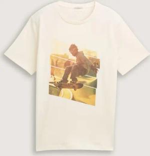 TOM TAILOR Jungen T-Shirt mit Print, weiß, Uni, Gr. 164