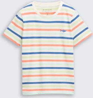 TOM TAILOR Jungen T-Shirt mit Streifenmuster, weiß, Gestreift, Gr. 92/98