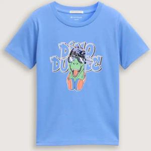 TOM TAILOR Jungen T-Shirt mit Wendepailletten, blau, Uni, Gr. 116/122