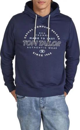 TOM TAILOR Kapuzenpullover Herren Printed Hoodie Regular Fit Streetwear Sweatshirt mit Kapuze