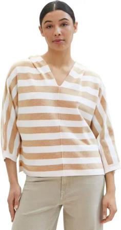 TOM TAILOR Kapuzenpullover mit weitem V-Ausschnitt