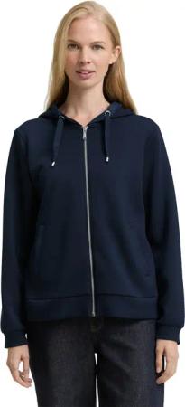 TOM TAILOR Kapuzensweatjacke mit Viskose und Stretch