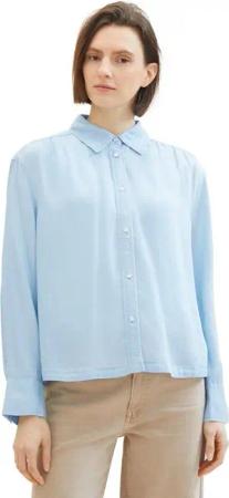 TOM TAILOR Langarmbluse aus Lyocell in kürzerer Form