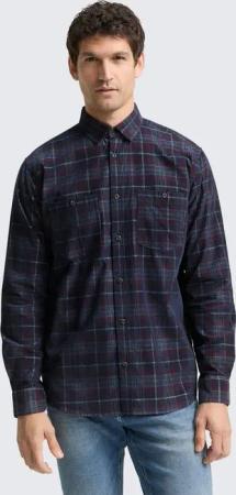 TOM TAILOR Langarmhemd Blusen & Shirts Regular Fit Cordhemd mit Karomuster