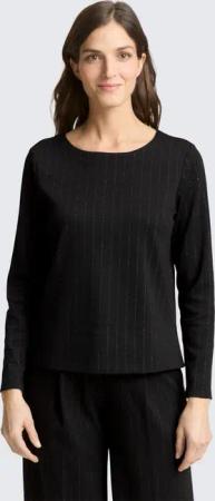 TOM TAILOR Langarmshirt T-Shirt Langarmshirt mit Glitzer-Effekt