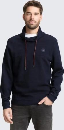 TOM TAILOR Langarmshirt T-Shirt Snood Langarmshirt mit Logo-Badge