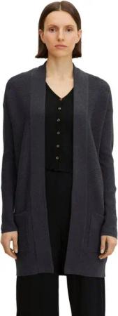 TOM TAILOR Longstrickjacke aus Rippstrick mit aufgesetzten Taschen